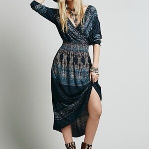 Free People She’s a Lady midi dress small
